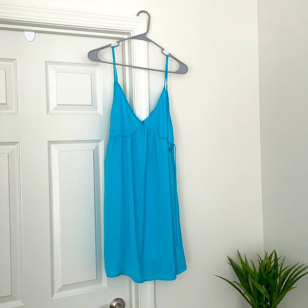 Satin teal sundress from H&M size XL worn once
